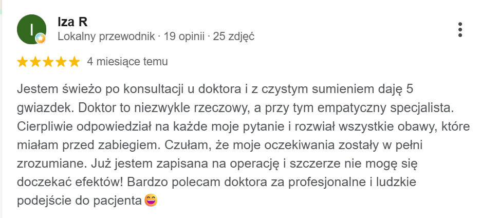 Opinia pacjenta - Google