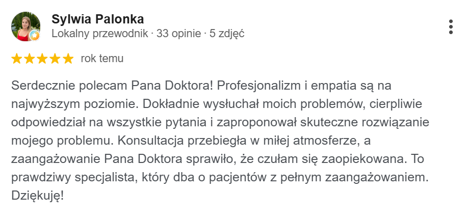 Opinia pacjenta - Google