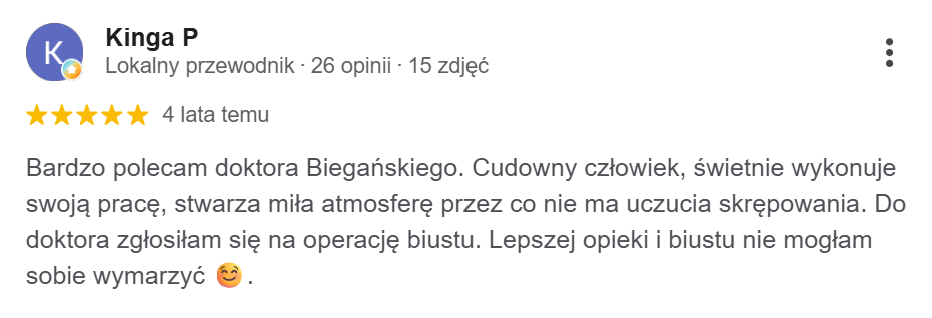 Opinia pacjenta - Google