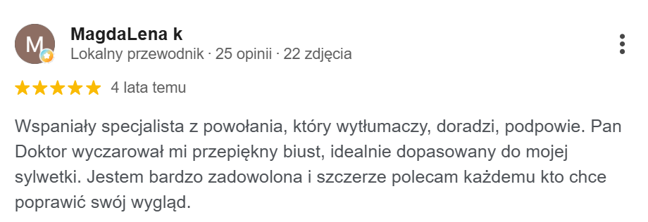 Opinia pacjenta - Google
